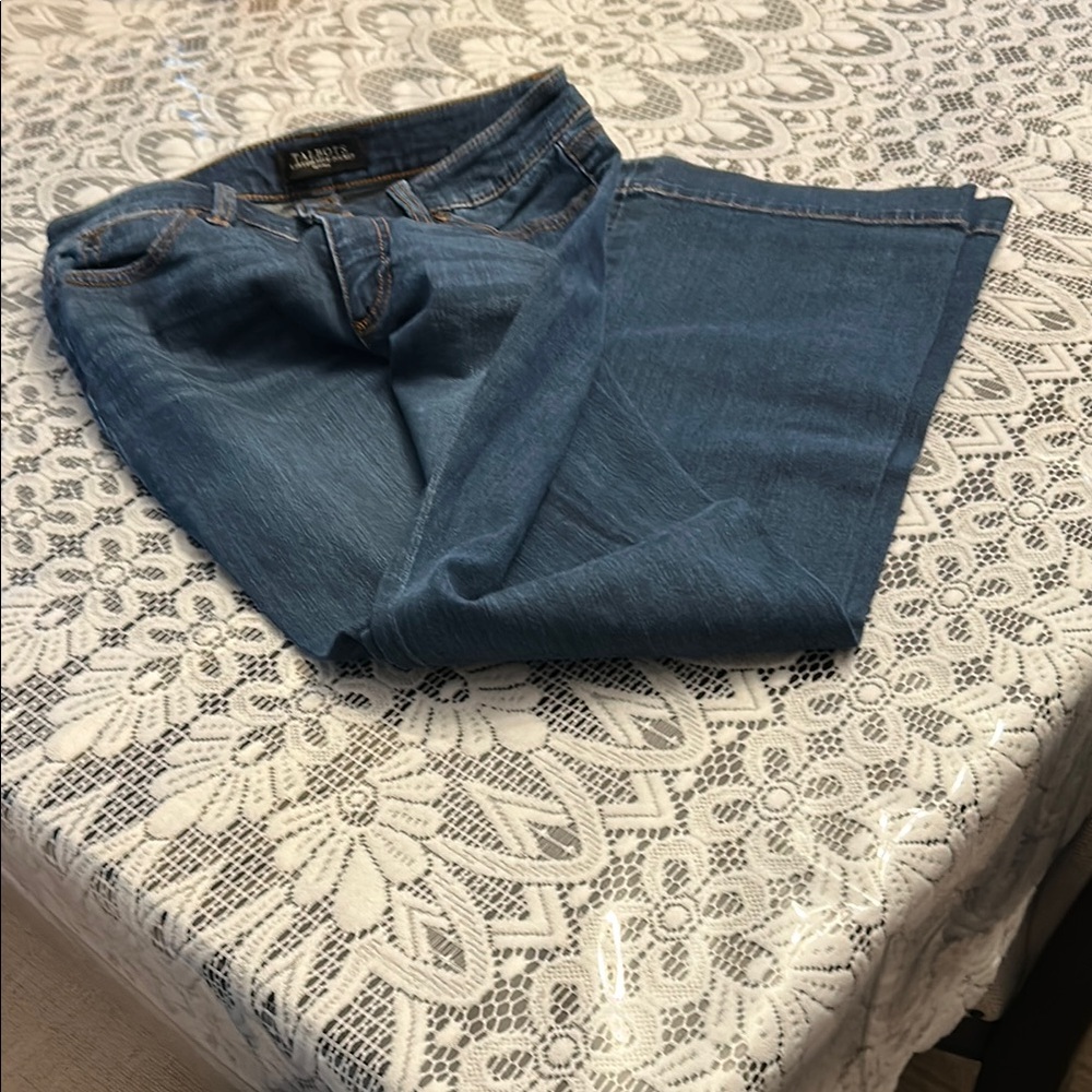 Talbots Blue Flare Wide Leg Jeans